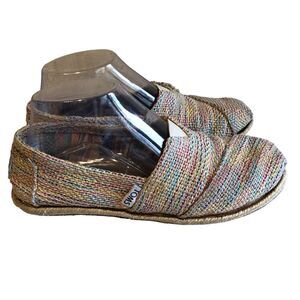 Toms Burlap Multi Color Slip On Loafers Womens Size 7W